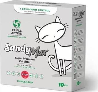 Sandy Max Triple Action Aktif Karbonlu Bentonit Kedi Kumu 10lt