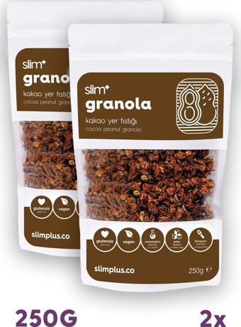 2 Paket Kakao Yer Fıstığı Glutensiz İlave Şekersiz Vegan Granola 250gr