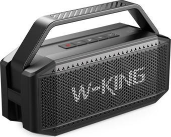 W-King D9-1 Bluetooth Hoparlör 100W Boombox 40S Dinleme IPX6 Kablosuz Stereo TWS Ses Bombası Siyah