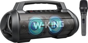 W-King D10 Bluetooth Hoparlör 120W Partybox 42S Dinleme IPX6 ve Kablolu Mikrofon Siyah