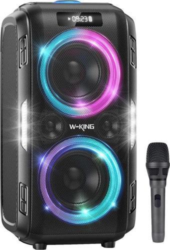 W-King T9PRO Bluetooth Hoparlör 250W Partybox 24S Dinleme IPX5 ve Kablolu Mikrofon Siyah