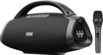 W-King X20 Bluetooth Hoparlör 300W Boombox 24S Dinleme IPX7 ve Kablolu Mikrofon Siyah