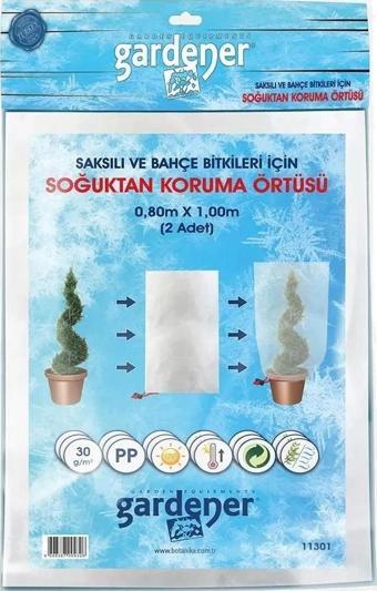 Gardener 11301 Saksılı Bitkiler İçin Soğuktan Koruma Örtüsü 30 g - 0,8 m x 1 m ( 2 Adet)