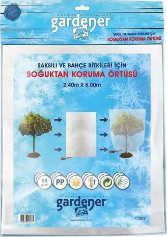 Gardener 11501 Bahçe Bitkileri İçin Soğuktan Koruma Örtüsü 50 g - 2,4 m x 5 m