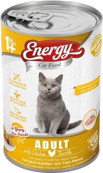 Energy Tavuklu Yetişkin Islak Kedi Maması Konserve 415 Gr 5 Adet