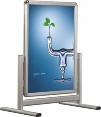 PROJENEON Alüminyum Çift Iki Taraflı 50X70Cm Kısa Ayak Reklam Poster Pano Yönlendirme Pano Ayaklı