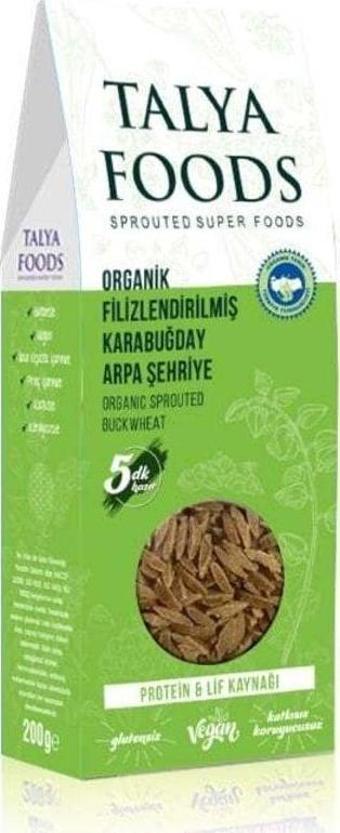 Talya Foods Glutensiz Organik Filizlendirilmiş Çiğ Karabuğday Şehriye 200 G