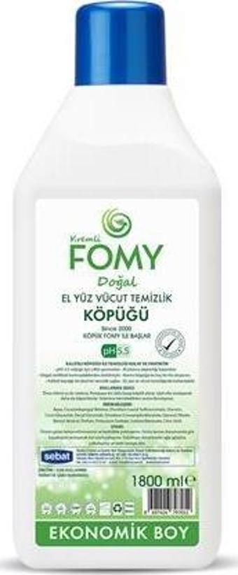 FOMY Doğal ve Narin El Temizleme Köpüğü - Özenle Hazırlanmış Nemlendirici Yenileyici Formül 1800ml