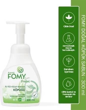 FOMY Doğal ve Narin El Temizleme Köpüğü - Özenle Hazırlanmış Nemlendirici Yenileyici Formül 300ml