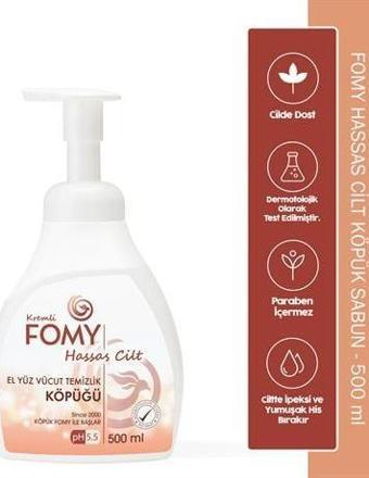 FOMY Hassas Cilt Kuru & Sert Ciltler için Yoğun Nemlendirici ve Arındırıcı Kremli Köpük Sabun 500 ml