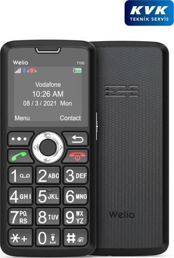 Welio Wkey T100 Tuşlu Cep Telefonu Kamerasız Asker Telefonu Yaşlı Cep Telefonu (Kvk Garantili)