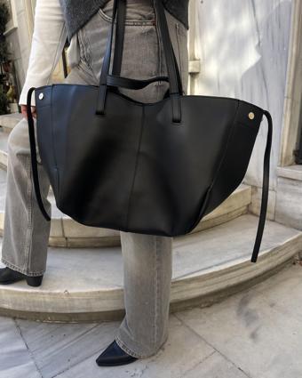 Oversize Cüzdanlı Günlük Çanta Siyah