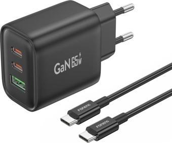 Foneng GaN10 GaN 65W 2 Type-C 1 Usb Girişli Type-C Hızlı Şarj Aleti