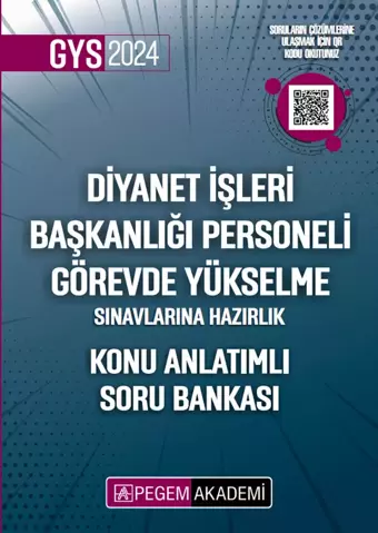 2023 Diyanet İşleri Başkanlığı Personeli Görevde Yükselme Sınavlarına Hazırlık Konu Anlatımlı Soru B - Pegem Akademi Yayıncılık