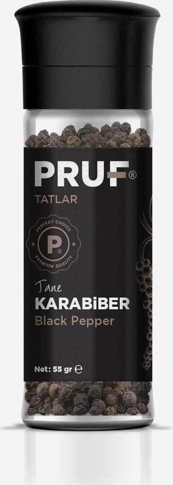 Pruf Karabiber Tane 55 Gr. Cam Şişe Değirmen Kapak