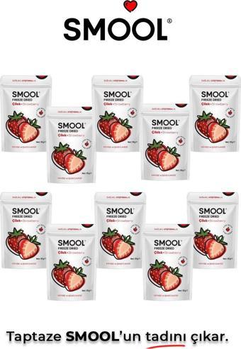 Smool Freeze Dried Fruit Strawberry Pack Of 10-Çilek 10Lu Paket (15 Grx10) Dond. Kurutulmuş -Freeze Dry