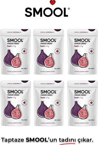 Smool Freeze Drıed Siyah Incir 6 Lı Paket (30Grx6) Dondurularak Kurutulmuş Siyah Incir - Freeze Dry Fig