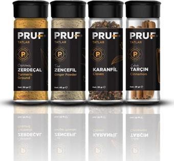 Pruf Kış Baharatları 4'Lü Set (Zencefi̇L, Zerdeçal, KarAmfi̇L, Tarçin)