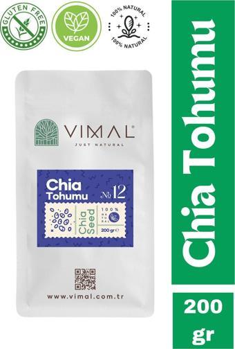 Vımal Chia Tohumu 200  gr Glutensiz Taze Tohum Vegan Ürün 1.Kalite Kiltli Özel Ambalaj