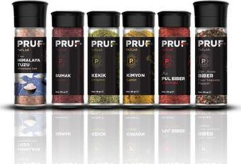 Pruf Sofra Baharat Seti 6'Lı Doğal Katkısız (Kekik, Kimyon, Dört Mevsim Biber, Tuz, Sumak, Pul Biber)