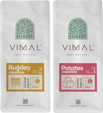 Vımal Doğal Buğday Nişastası 500 Gr Ve Doğal Patates Nişastası 500 Gr 2Li Set Kilitli Ambalaj