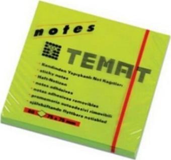 Temat Yapışkanlı Not Kağıt 50x75 MM Fosforlu Yeşil