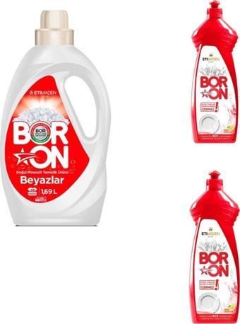 Boron Sıvı Çamaşır Temizlik 1,69 Lt Doğal Temizlik Beyazlar + 2 Sıvı Elde Bulaşık 650Ml