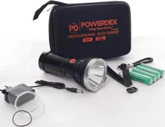 POWERDEX 25W Şarjlı Ledli Profesyonel El Feneri 3200Lm 3,7vX4 Adet Pil