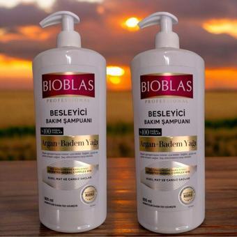 Bioblas 2 Adet Argan Badem Yağı 900 Ml Professional Besleyici Bakım Şampuanı % 100 Doğal Yağlar