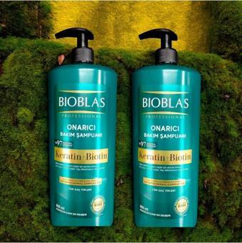 Bioblas 2 Adet Keratin Biotin 900 Ml Professional Onarıcı Bakım Şampuanı % 97 Extra Onarım