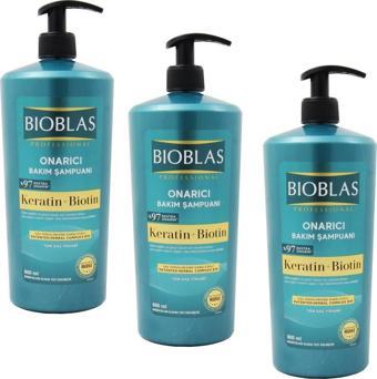 Bioblas Keratin Ve Biotin Onarıcı Bakım Şampuan 900 Ml 3 Adet