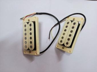 LEA Beyaz Renk Noktalı Humbucker Manyetik-1 Çift 2 Adet