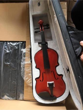 Paganini Masif Ağaç Orta Kalite 4/4 Boy Parlak Cila Keman Seti-Kutu-Yay-Reçine Ful Set