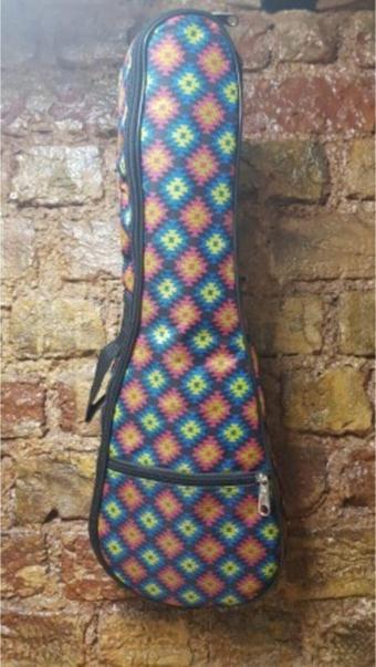 PUKA Hint Çiçek Modeli Soprano Boy Ukulele Için Taşıma Kılıfı