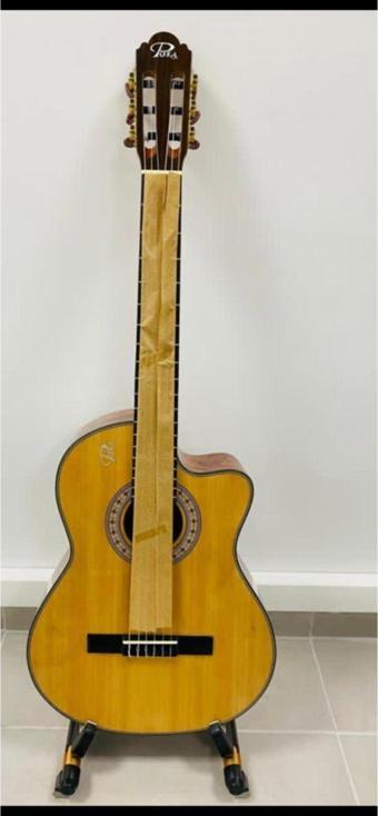 PUKA R-966C Bubinga Ağacı Cutaway Kesik Kasa 4/4 Tam Boy Klasik Gitar-Kılıf Ve Pena Hediyeli