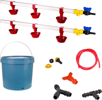 TavPet Nipel Tavuk Suluğu 20 Lt Depolu Yaylı Çanaklı  (Set/10)