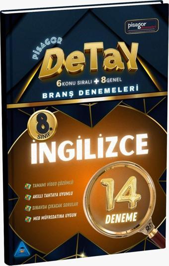8. Sınıf Pisagor Detay 14'lü İngilizce Branş Denemeleri - Pisagor Yayınları