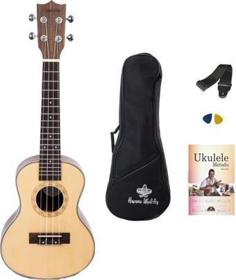 HAVANA HK-224BY ABANOZ CONCERT UKULELE SET (SOFTCASE-ASKI-METHOD-PENA HEDİYELİ)