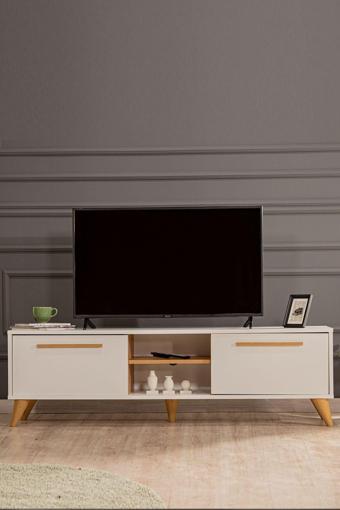 Modalife White 160X35 2 Kapaklı Tv Sehpası - Beyaz