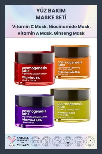 Cosmogenesis Labs Komple Yüz Bakım Vegan Krem Maske Seti