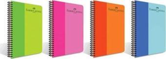 Faber-Castell Spiralli Defter Bicolor Plastik Kapak Çizgisiz 140 Yp A4 5075000129