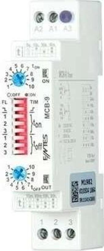 ENTES MCB-9 YASSI TİP ÇİFT ZAMAN AYARLI ROLE ÇOK FONKSİYONLU