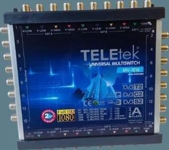 TELETEK 16 Çıkışlı Üniversal Multi Switch Hybrid Uydu Santrali Sonlu & Kaskatlı Kullanılabilir