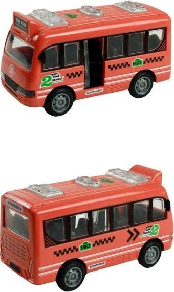Vardem Oyuncak Sürtmeli Kapıları Açılan Renkli Otobüs 12 Cm Nar