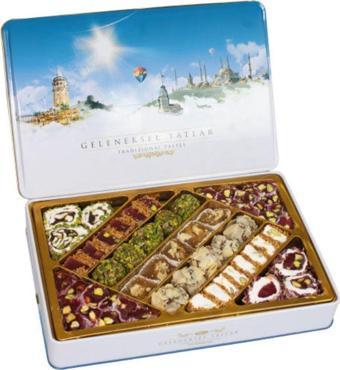 Tuğba Kuruyemiş Geleneksel Tatlar Metal Kutu Lokum 540Gr (Turkish Delight)