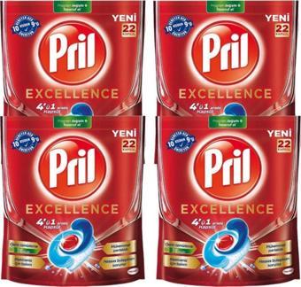 Pril Excellence 4 Ü 1 Arada 88 Kapsül ( 4 X 22 Li Paket)