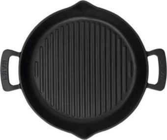 Lava Döküm Yuvarlak Grill Tava Çap 26 Cm Metal Kulplu Lvecogt26T5