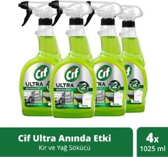 Cif Ultra Anında Etki Kir Ve Yağ Çözücü 1025 ml X4