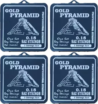 GOLDPYRAMİD 0.18 Pyramid Kısa Sap Saz Bağlama Teli Tezene Hediyeli