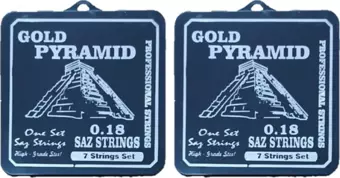 GOLDPYRAMİD 2 ADET 0.18 Pyramid Kısa Sap Saz Bağlama Teli Tezene Hediyeli